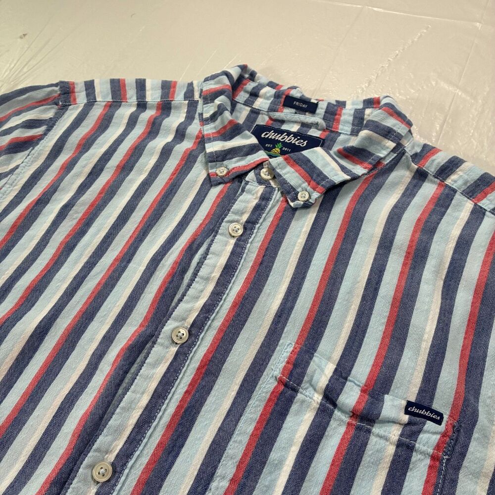 Chubbies Resort Weave Friday Shirt Men Soft Serve Striped Summer Lounge xL